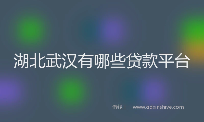 湖北武汉有哪些贷款平台