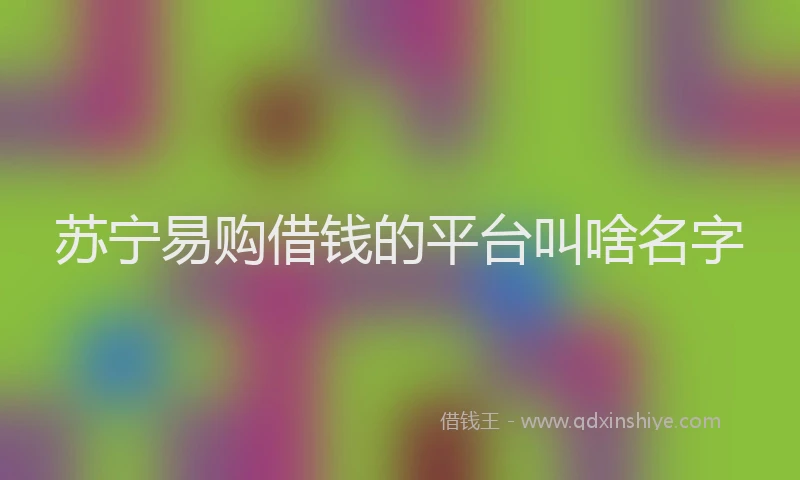 苏宁易购借钱的平台叫啥名字