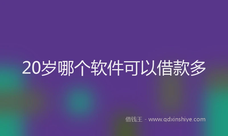 20岁哪个软件可以借款多