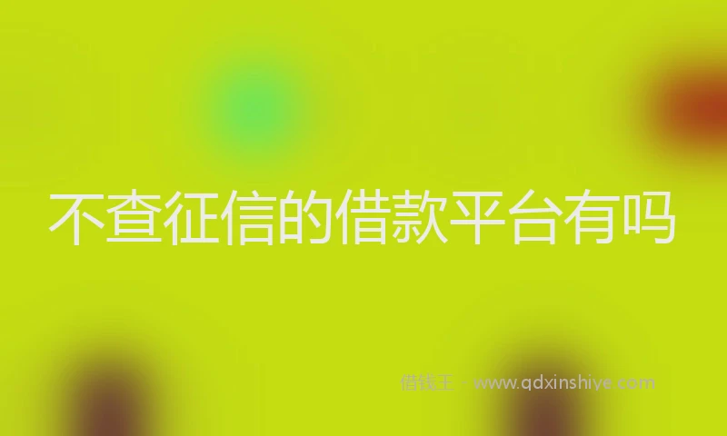 不查征信的借款平台有吗