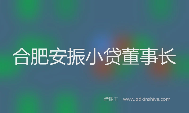 合肥安振小贷董事长
