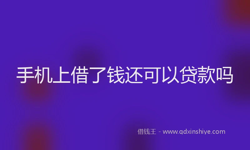 手机上借了钱还可以贷款吗
