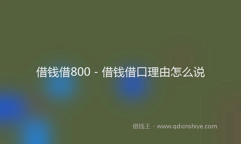 借钱借800 - 借钱借口理由怎么说