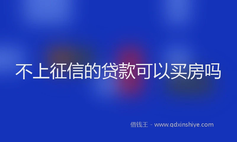 不上征信的贷款可以买房吗