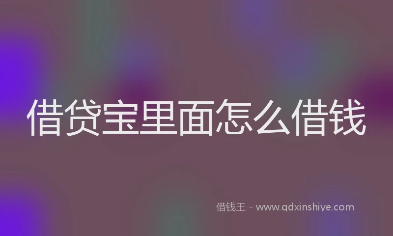 借贷宝里面怎么借钱