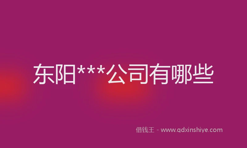 东阳***公司有哪些