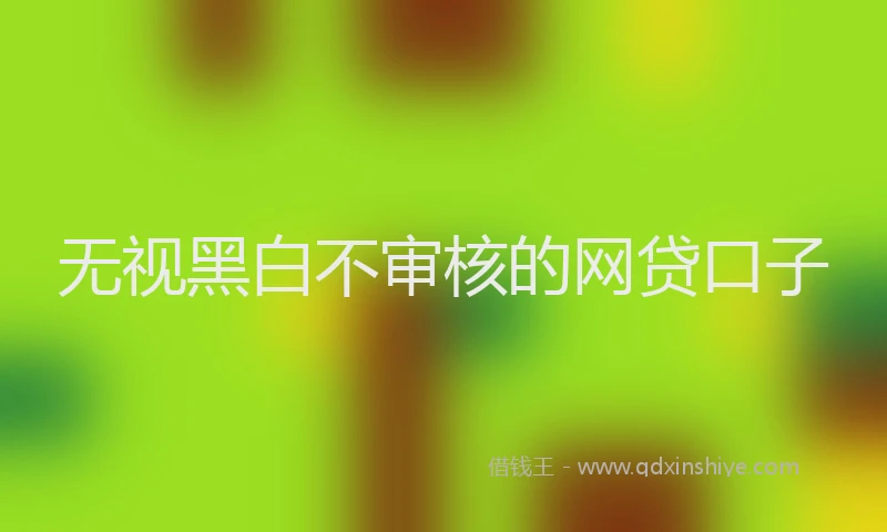 无视黑白不审核的网贷口子