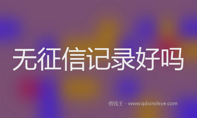 无征信记录好吗