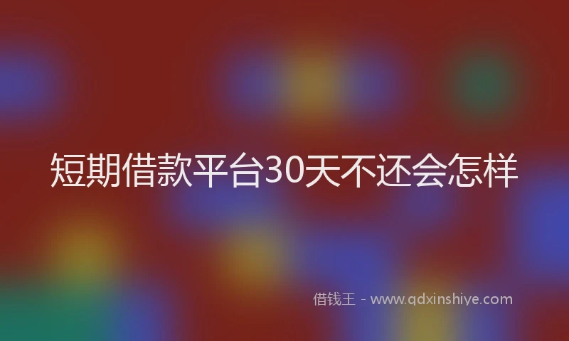 短期借款平台30天不还会怎样