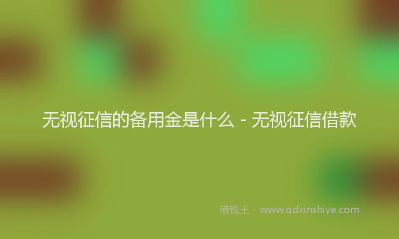 无视征信的备用金是什么 - 无视征信借款
