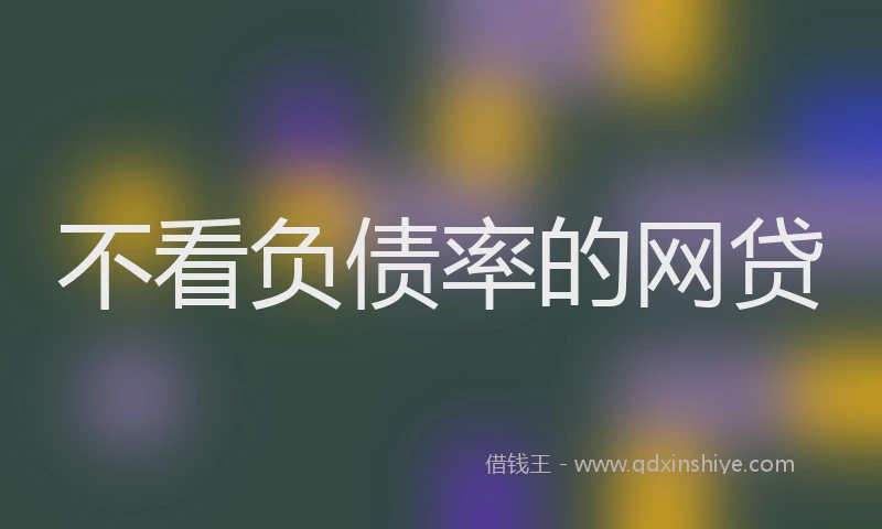 不看负债率的网贷