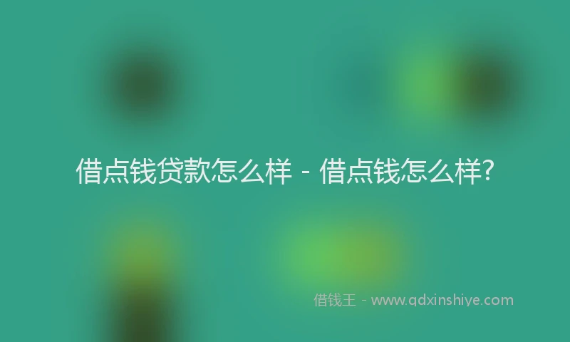 借点钱贷款怎么样 - 借点钱怎么样?