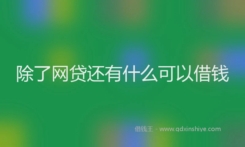 除了网贷还有什么可以借钱