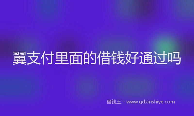 翼支付里面的借钱好通过吗