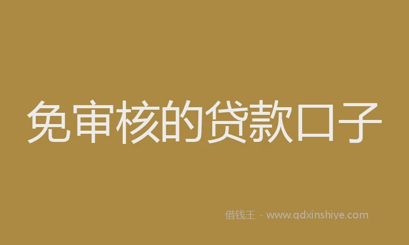 免审核的贷款口子
