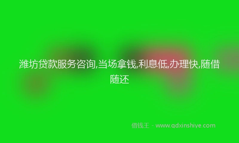 潍坊贷款服务咨询,当场拿钱,利息低,办理快,随借随还