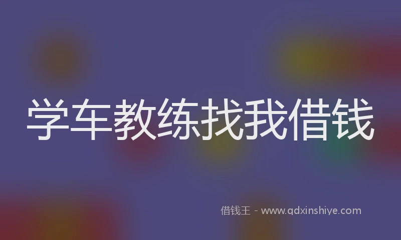 学车教练找我借钱