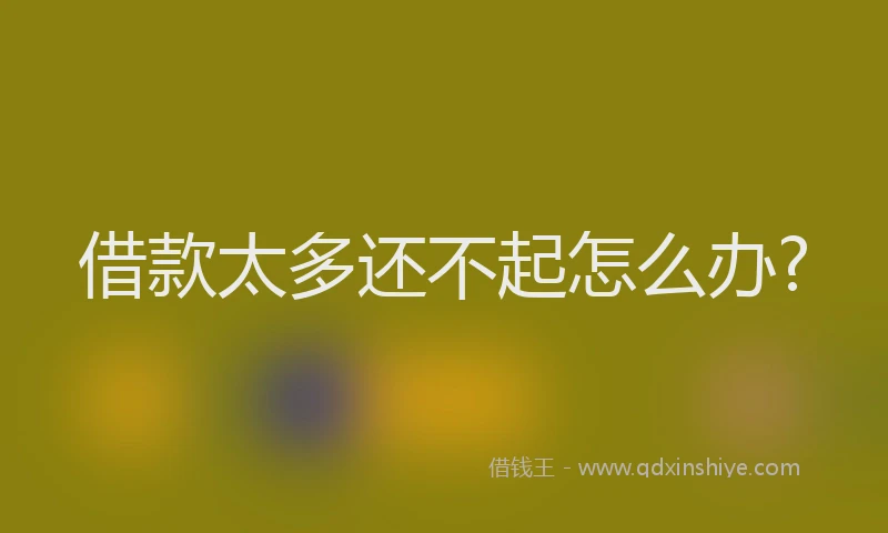 借款太多还不起怎么办?