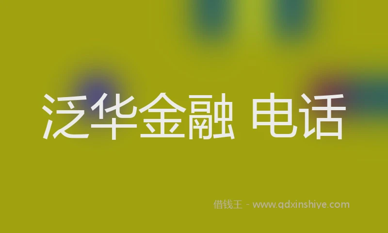 泛华金融 电话