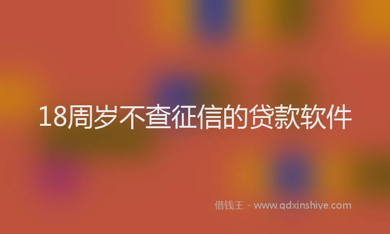 18周岁不查征信的贷款软件