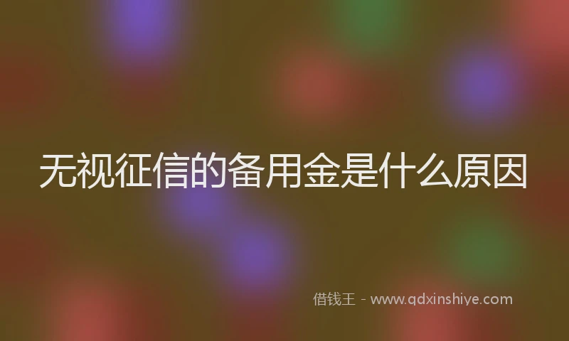无视征信的备用金是什么原因