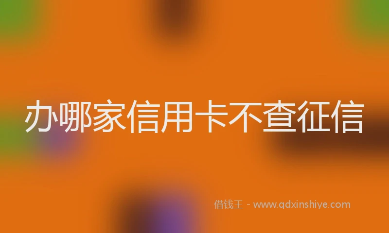 办哪家信用卡不查征信