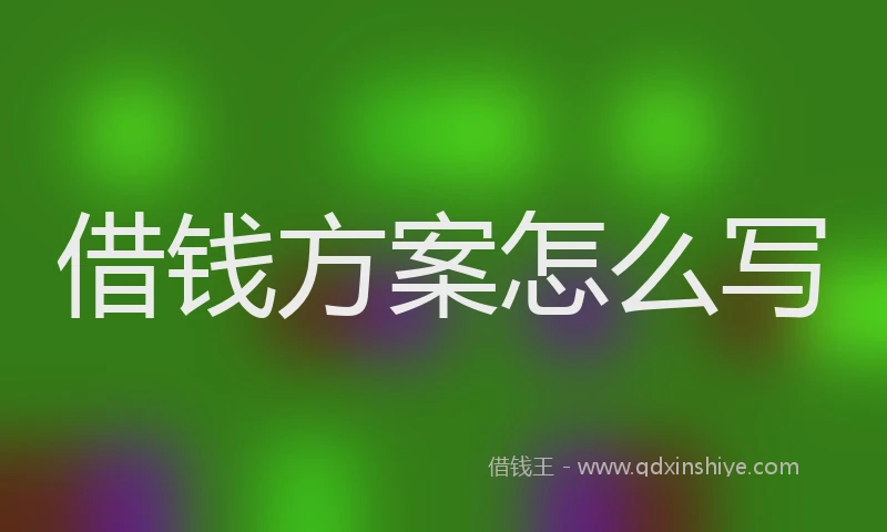 借钱方案怎么写
