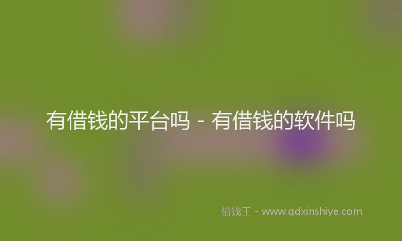 有借钱的平台吗 - 有借钱的软件吗