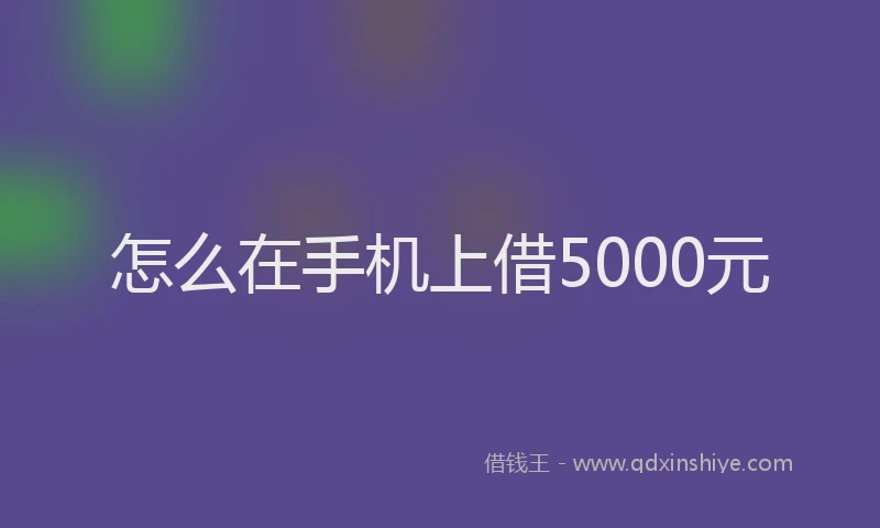 怎么在手机上借5000元