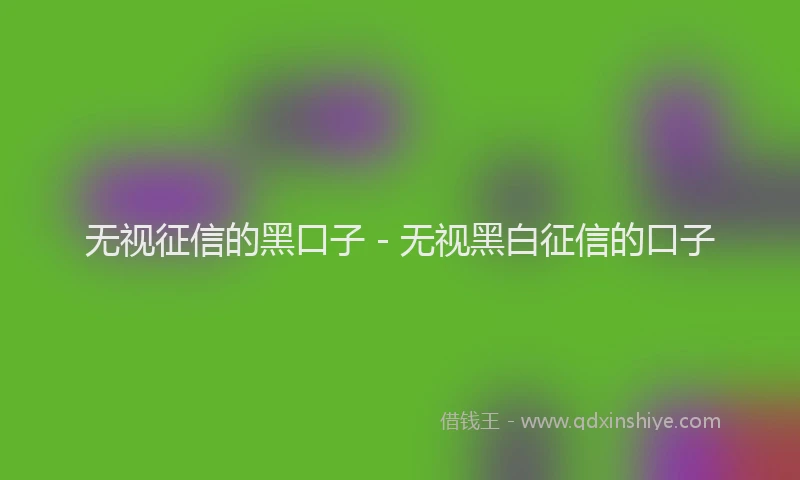 无视征信的黑口子 - 无视黑白征信的口子