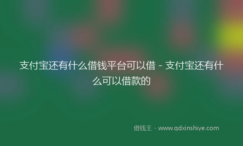 支付宝还有什么借钱平台可以借 - 支付宝还有什么可以借款的