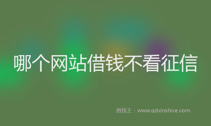 哪个网站借钱不看征信