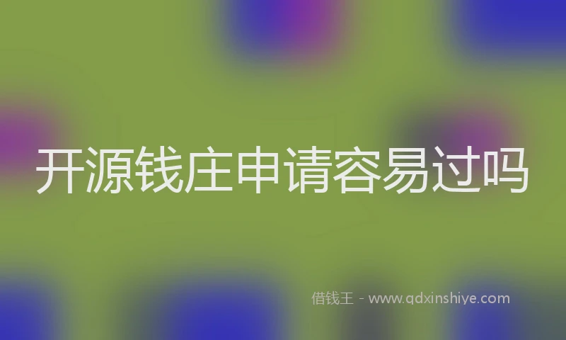 开源钱庄申请容易过吗