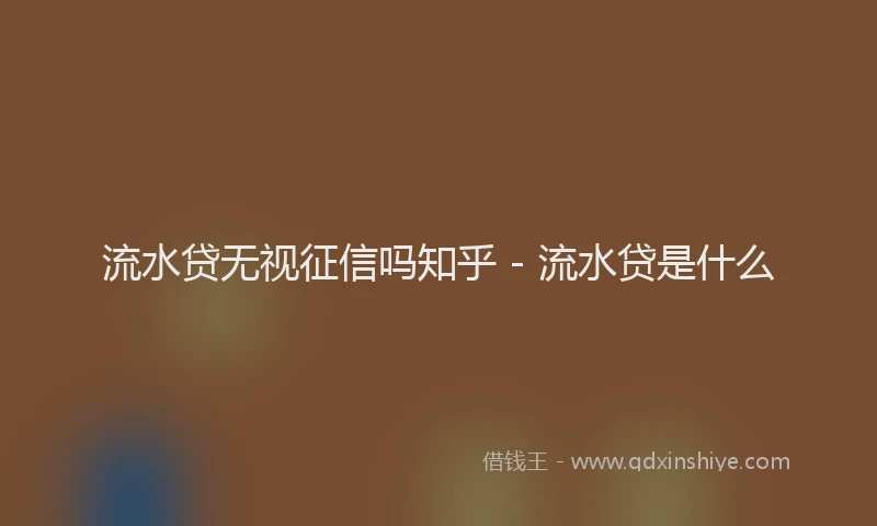 流水贷无视征信吗知乎 - 流水贷是什么