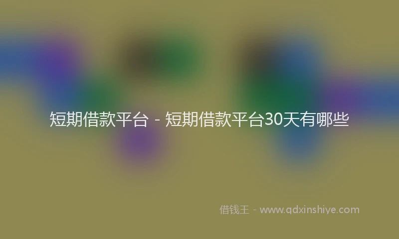 短期借款平台 - 短期借款平台30天有哪些