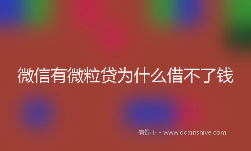 微信有微粒贷为什么借不了钱