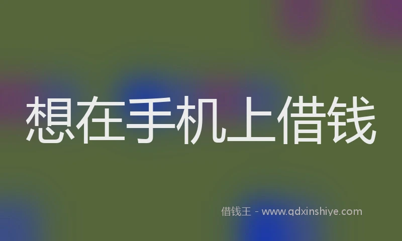 想在手机上借钱