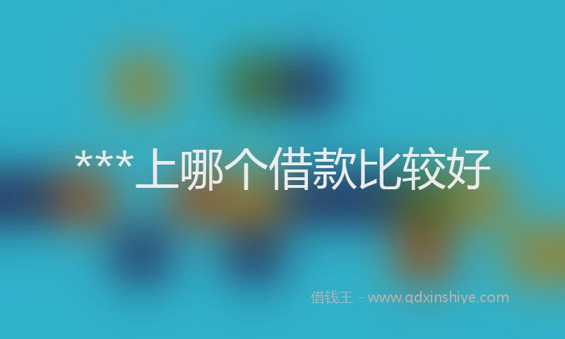 ***上哪个借款比较好