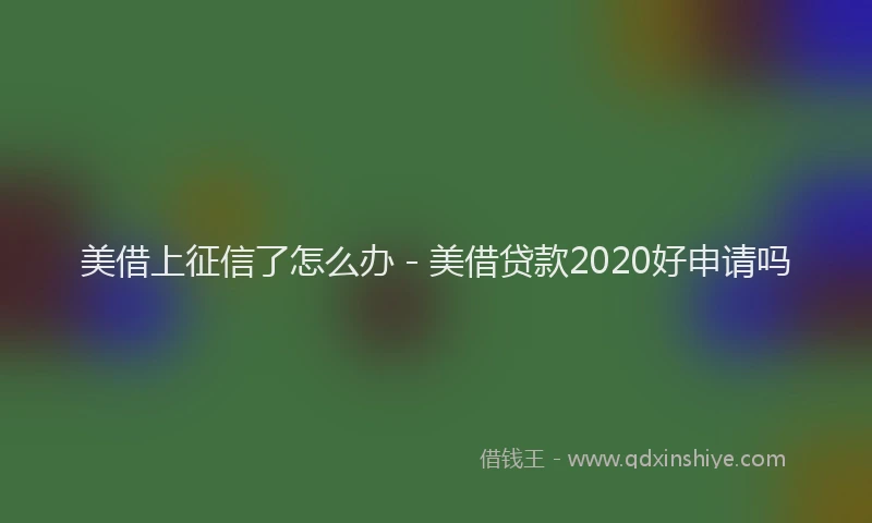 美借上征信了怎么办 - 美借贷款2020好申请吗