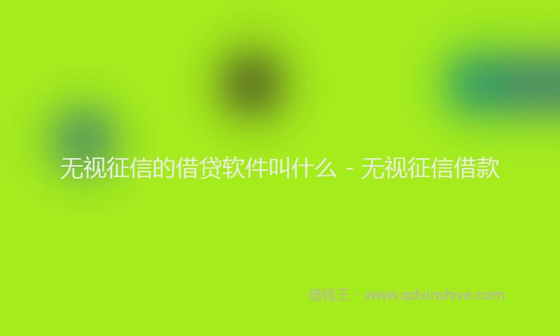 无视征信的借贷软件叫什么 - 无视征信借款