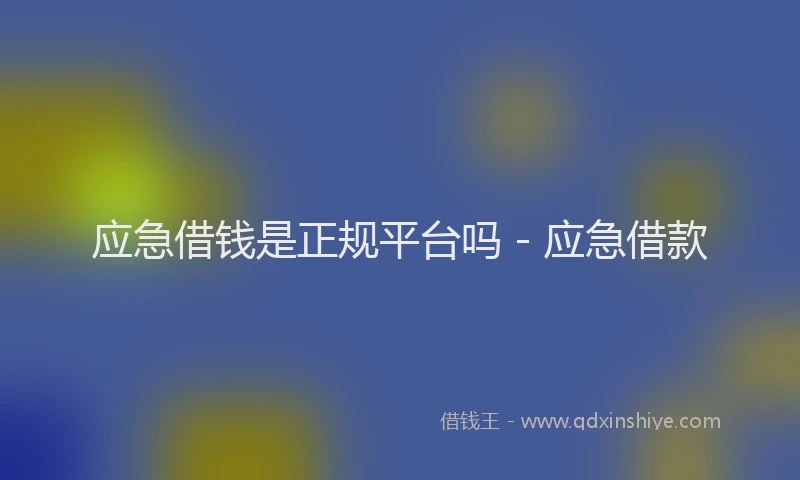 应急借钱是正规平台吗 - 应急借款