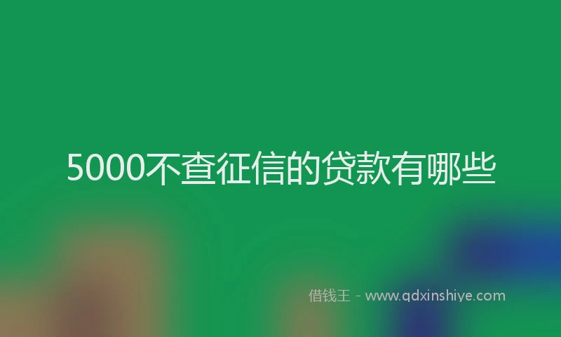 5000不查征信的贷款有哪些