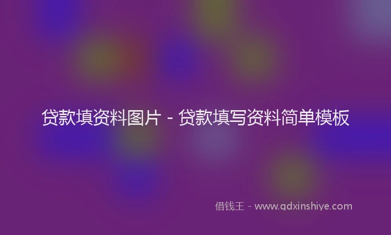贷款填资料图片 - 贷款填写资料简单模板