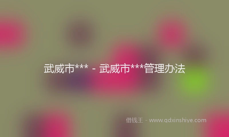 武威市*** - 武威市***管理办法