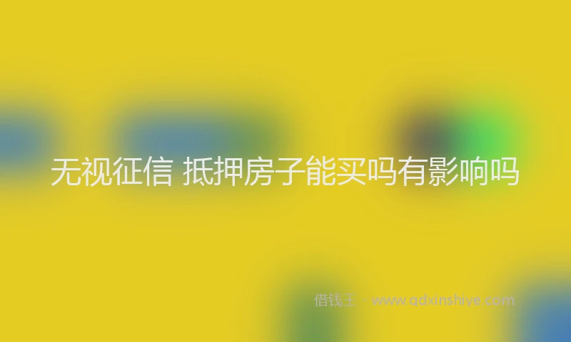 无视征信 抵押房子能买吗有影响吗