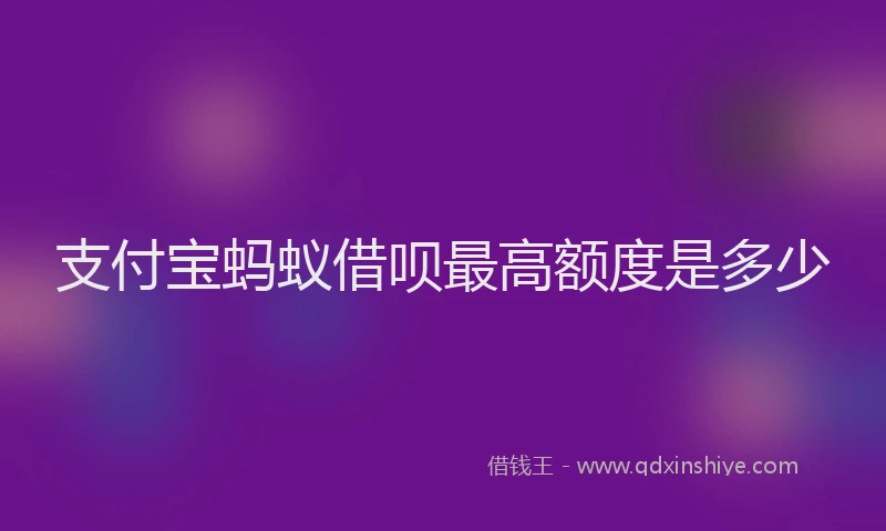 支付宝蚂蚁借呗最高额度是多少