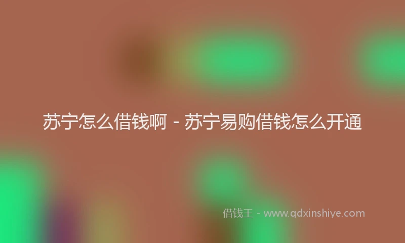 苏宁怎么借钱啊 - 苏宁易购借钱怎么开通