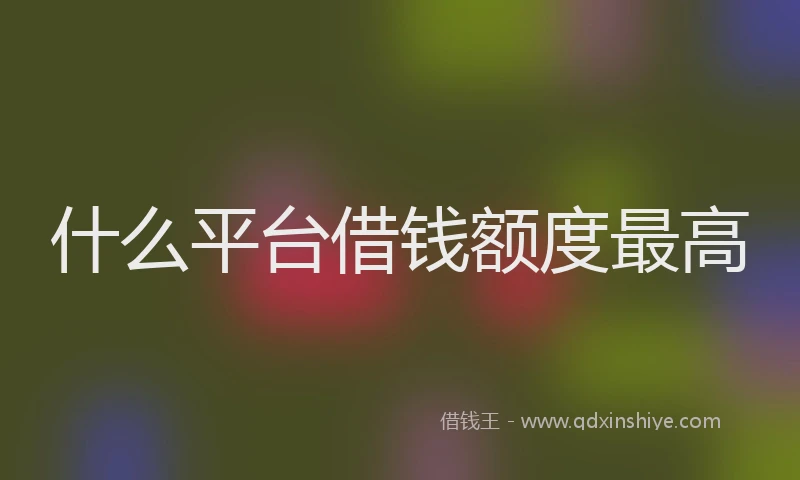 什么平台借钱额度最高