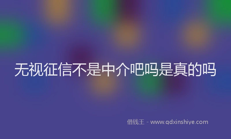无视征信不是中介吧吗是真的吗