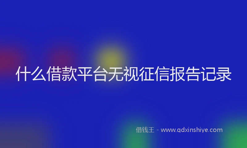 什么借款平台无视征信报告记录